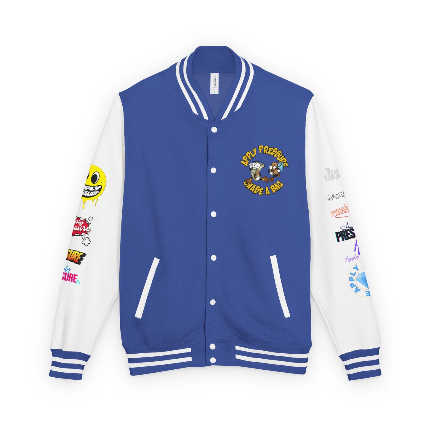 Letterman Jacket — "Apply Pressure Chase a Bag" Streetwear Varsity Jacket