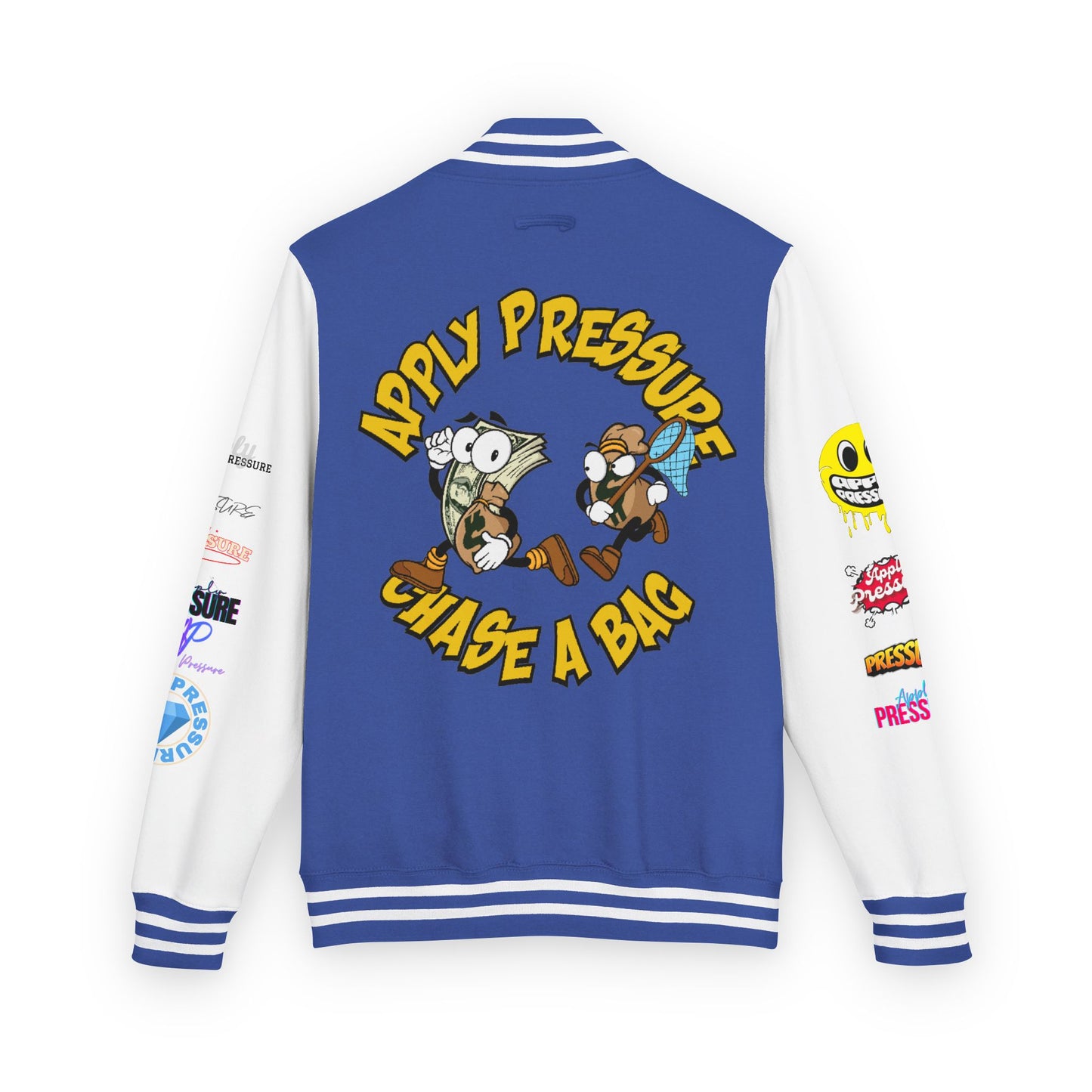 Letterman Jacket — "Apply Pressure Chase a Bag" Streetwear Varsity Jacket