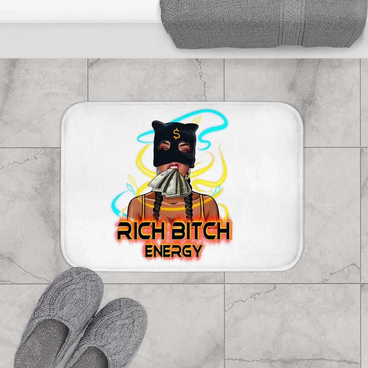 RICH BITCH ENERGY Bath Mat